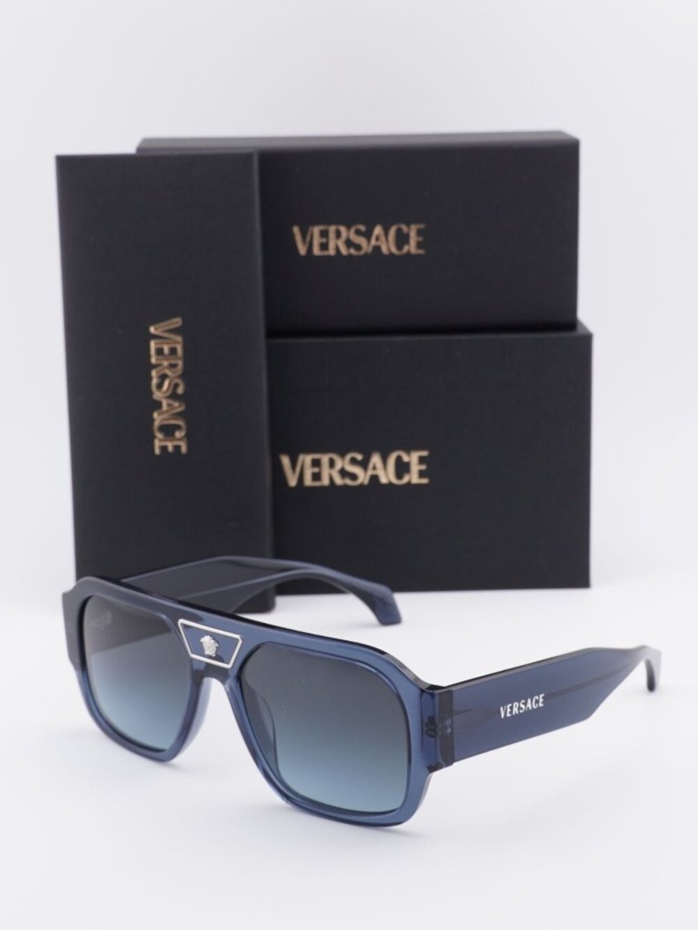 Versace VE4508U 5538V1 Aviator Sunglasses – Blue / Blue Gradient